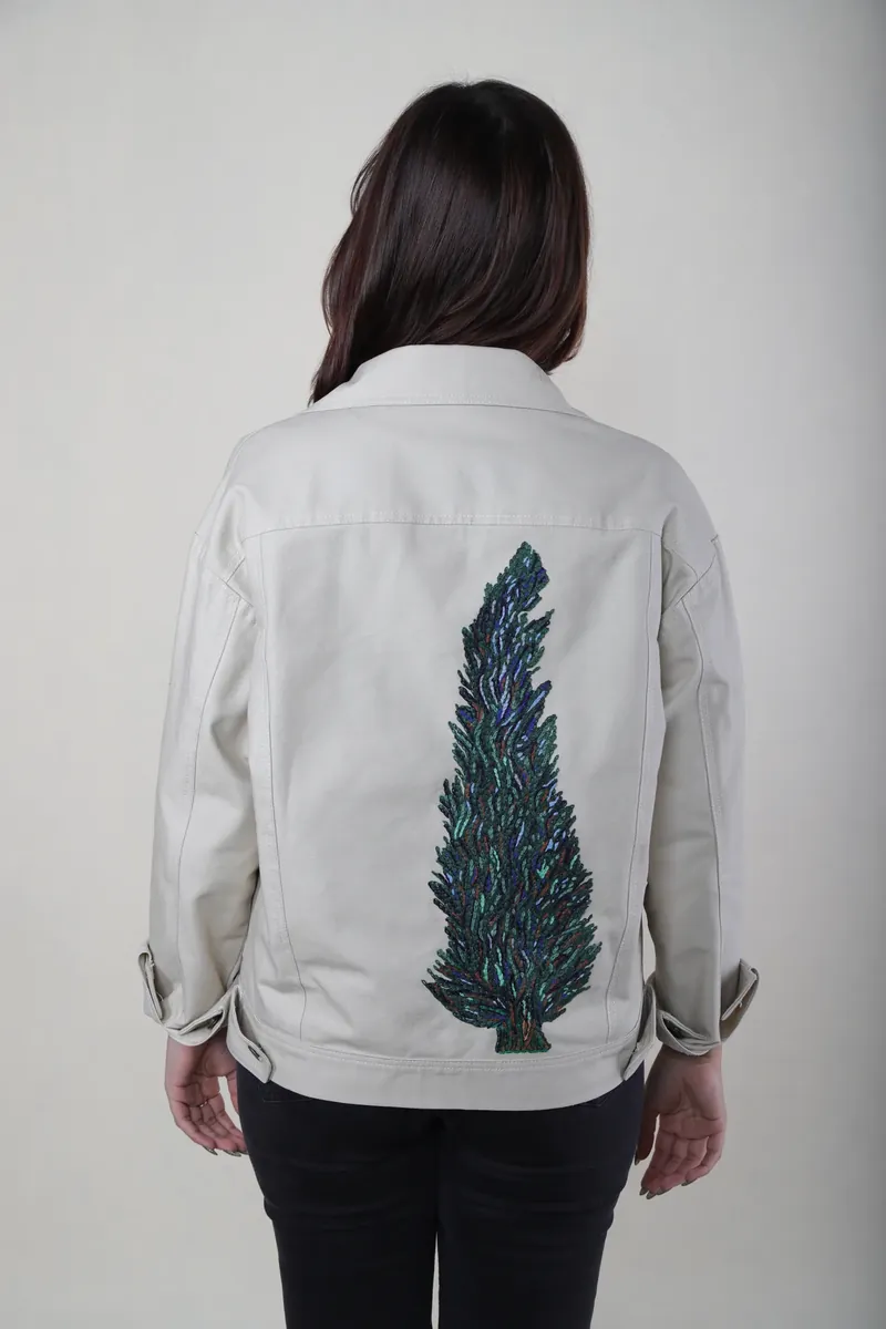Embroidered jacket, cypress back