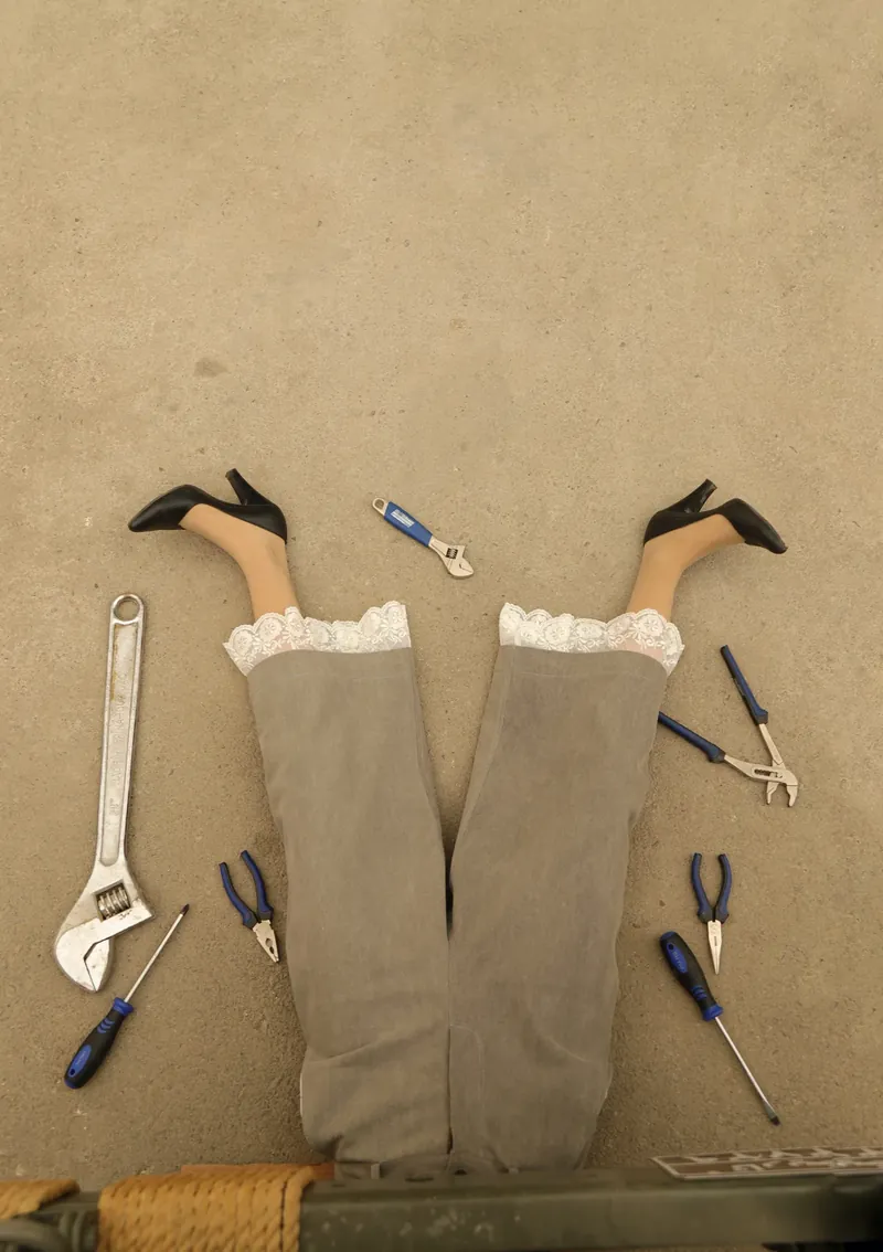 Ash lace pants, styled flat